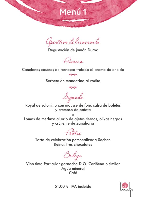 Ejemplo de Menú de Eventos